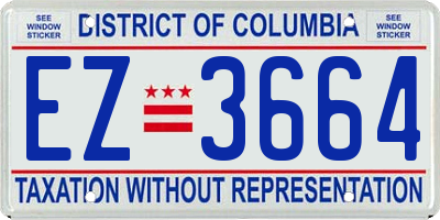 DC license plate EZ3664