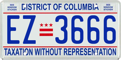 DC license plate EZ3666