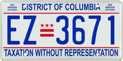 DC license plate EZ3671