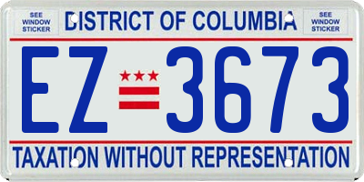 DC license plate EZ3673