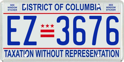 DC license plate EZ3676