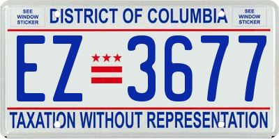 DC license plate EZ3677