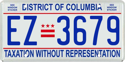 DC license plate EZ3679