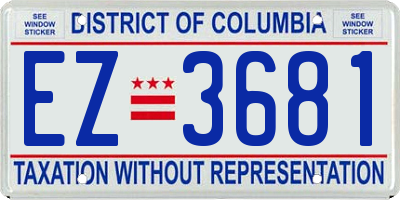 DC license plate EZ3681