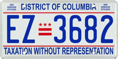 DC license plate EZ3682