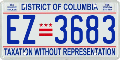 DC license plate EZ3683