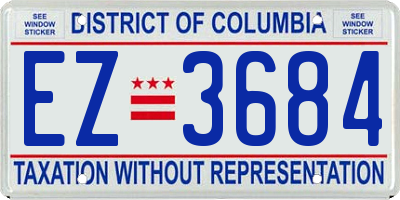 DC license plate EZ3684