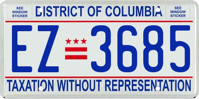 DC license plate EZ3685