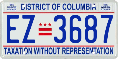 DC license plate EZ3687