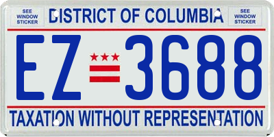 DC license plate EZ3688