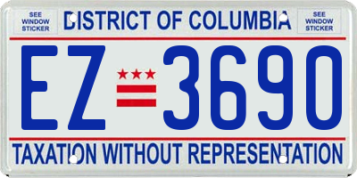 DC license plate EZ3690