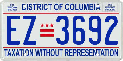 DC license plate EZ3692