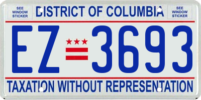 DC license plate EZ3693