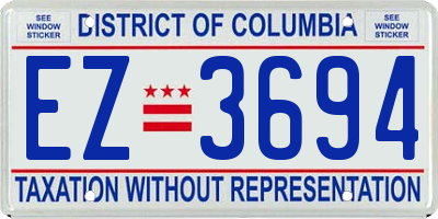 DC license plate EZ3694