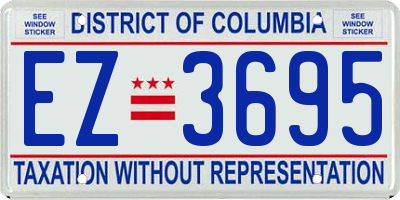 DC license plate EZ3695