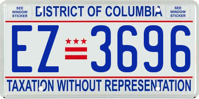 DC license plate EZ3696