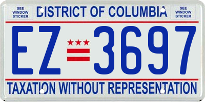 DC license plate EZ3697