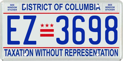 DC license plate EZ3698