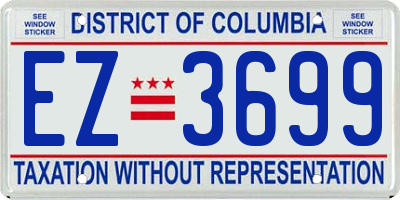 DC license plate EZ3699