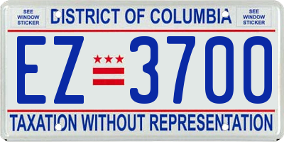 DC license plate EZ3700