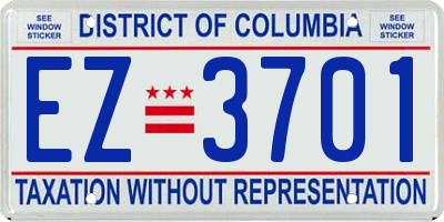 DC license plate EZ3701