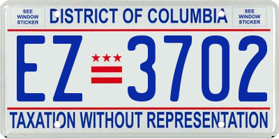 DC license plate EZ3702