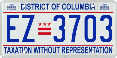 DC license plate EZ3703