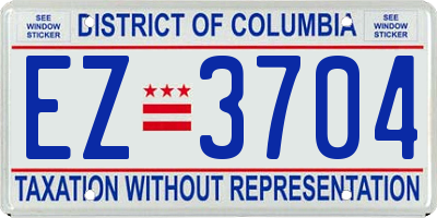 DC license plate EZ3704