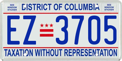 DC license plate EZ3705