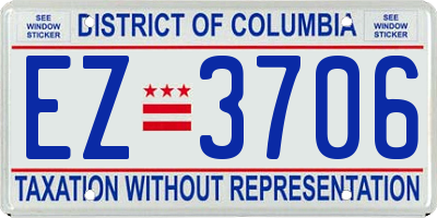 DC license plate EZ3706