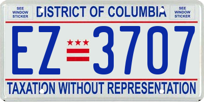 DC license plate EZ3707