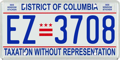 DC license plate EZ3708