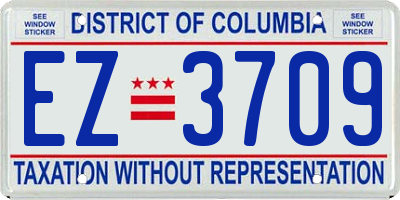 DC license plate EZ3709