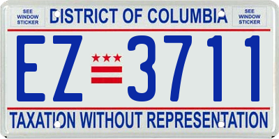 DC license plate EZ3711