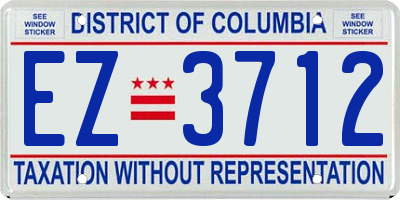 DC license plate EZ3712