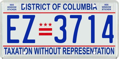 DC license plate EZ3714