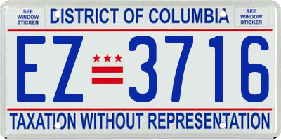 DC license plate EZ3716