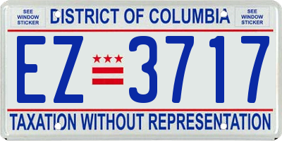 DC license plate EZ3717