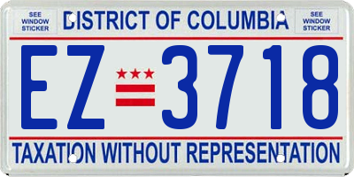 DC license plate EZ3718