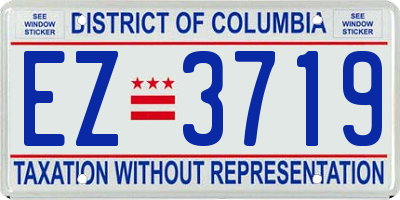 DC license plate EZ3719