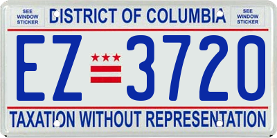 DC license plate EZ3720