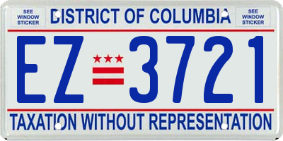 DC license plate EZ3721