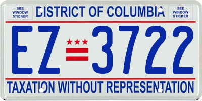 DC license plate EZ3722