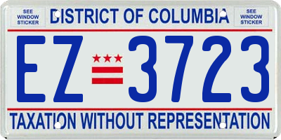 DC license plate EZ3723