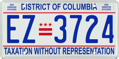 DC license plate EZ3724