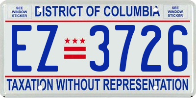 DC license plate EZ3726