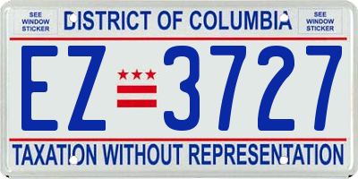 DC license plate EZ3727