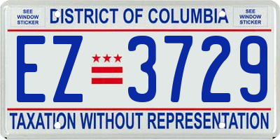 DC license plate EZ3729