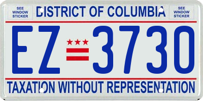 DC license plate EZ3730