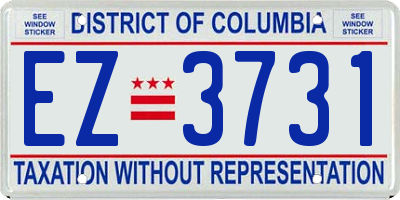 DC license plate EZ3731